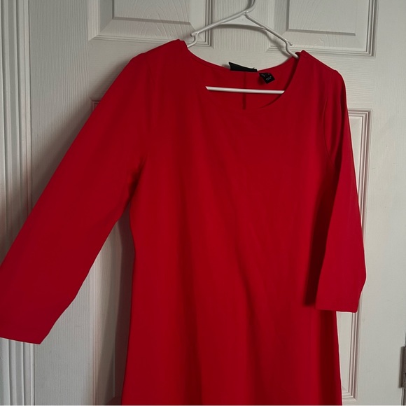 Attitudes by Renee | Red Jersey  A-Line Dress - Picture 5 of 7